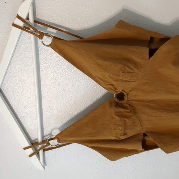 ZARA Cutout Ruched Mini Dress Copper M - Picture 7 of 16